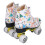 Zweireihige Rollschuhe mit 4 Rädern, weiße 10