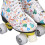 Zweireihige Rollschuhe mit 4 Rädern, weiße 15