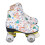 Zweireihige Rollschuhe mit 4 Rädern, weiße 4