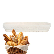 Dough Proofing Basket Natural Rattan with Liner for Bread Baking Home Kitchen 34x10x5.5cm