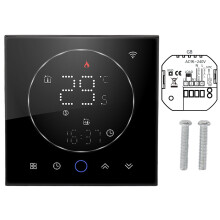Inteligentny termostat z wyświetlaczem LED, programowalny kontroler, harmonogram tygodniowy, ekran dotykowy, sterowanie głosowe, energooszczędny,