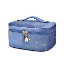 Elegante Kosmetiktasche aus Samt, Reise-Kosmetiktasche mit praktischem Tragegriff und faltbarem, kompaktem Design für Damen