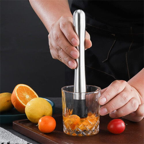 Stainless Steel Cocktail Muddler for Mixing Fruit Drinks and Mojitos – Home Bar Tool