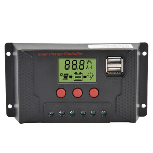 Ηλιακός ελεγκτής με οθόνη LCD, φορτιστής διπλής θύρας USB για μπαταρία