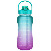 Fitness Companion, BPA-vrije waterfles van 2 gallon (ca. 2 liter) met motiverende citaten, lichtgewicht, draagbaar, gemaakt van Tritan-plastic,