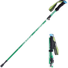 Collapsible Aluminum Trekking Pole Ultralight Hiking Stick for Men and Women Green Travel