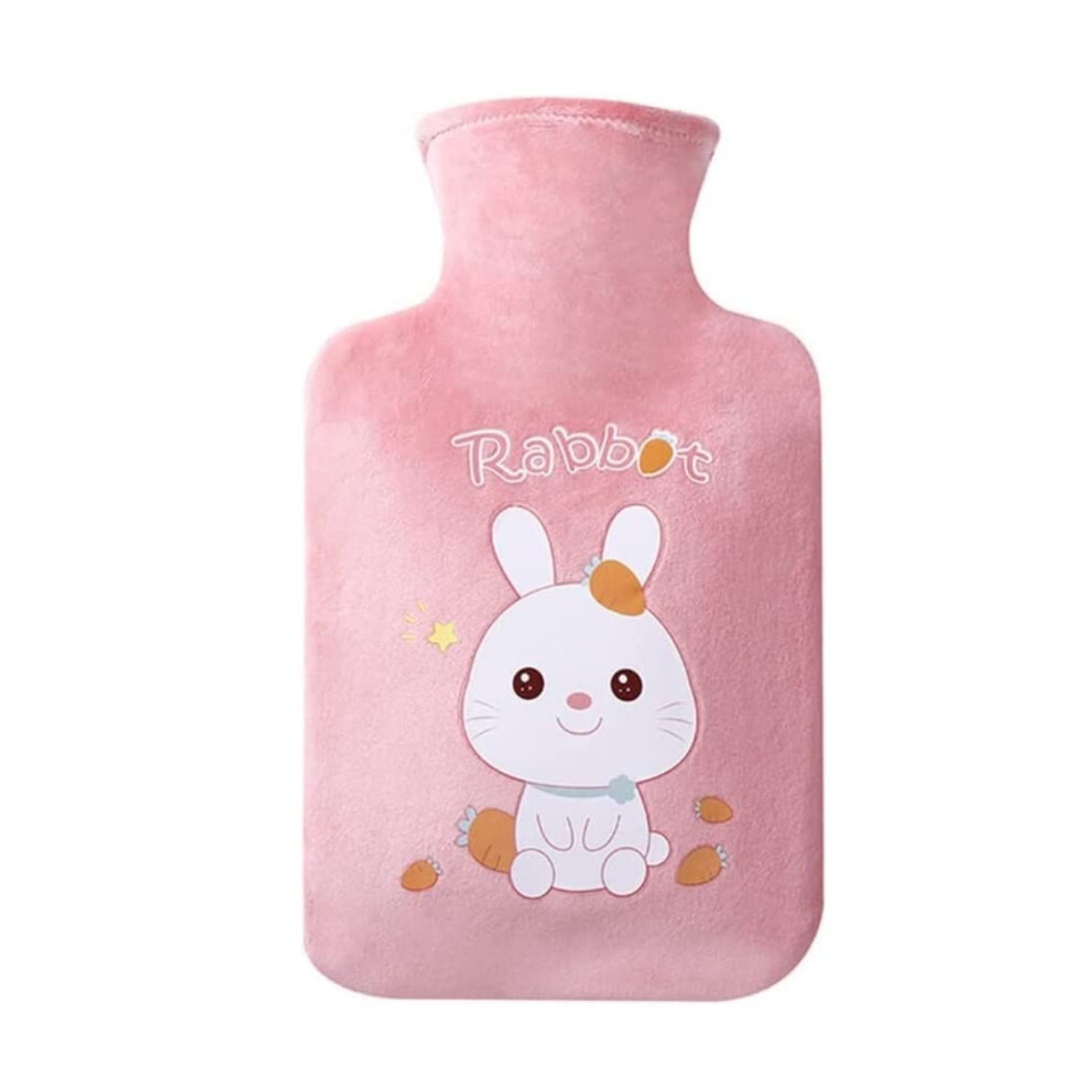 Hot Water Bottle with Soft Cover for Pain Relief, Neck Back Comfort, 1L Blue