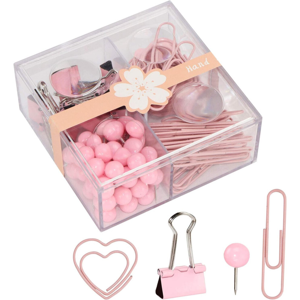Decorative Desk Accessorries, Office Supplies Assorted Binder Clips, Metal Clips & Anti-Rust, Cute Paper Clips, Ideal For Holding Various Papers And D 9454554081496