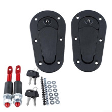 Racing Hood Pin Kit with Lock, Durable Stainless Steel AntiTheft Design for ATV UTV, Black Carbon Fiber