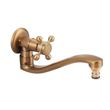 Draaibare messing kraan, massief messing constructie, antieke bronskleurige afwerking, geschikt voor keukenmeubels, gootsteen en tuin, vintage stijl,