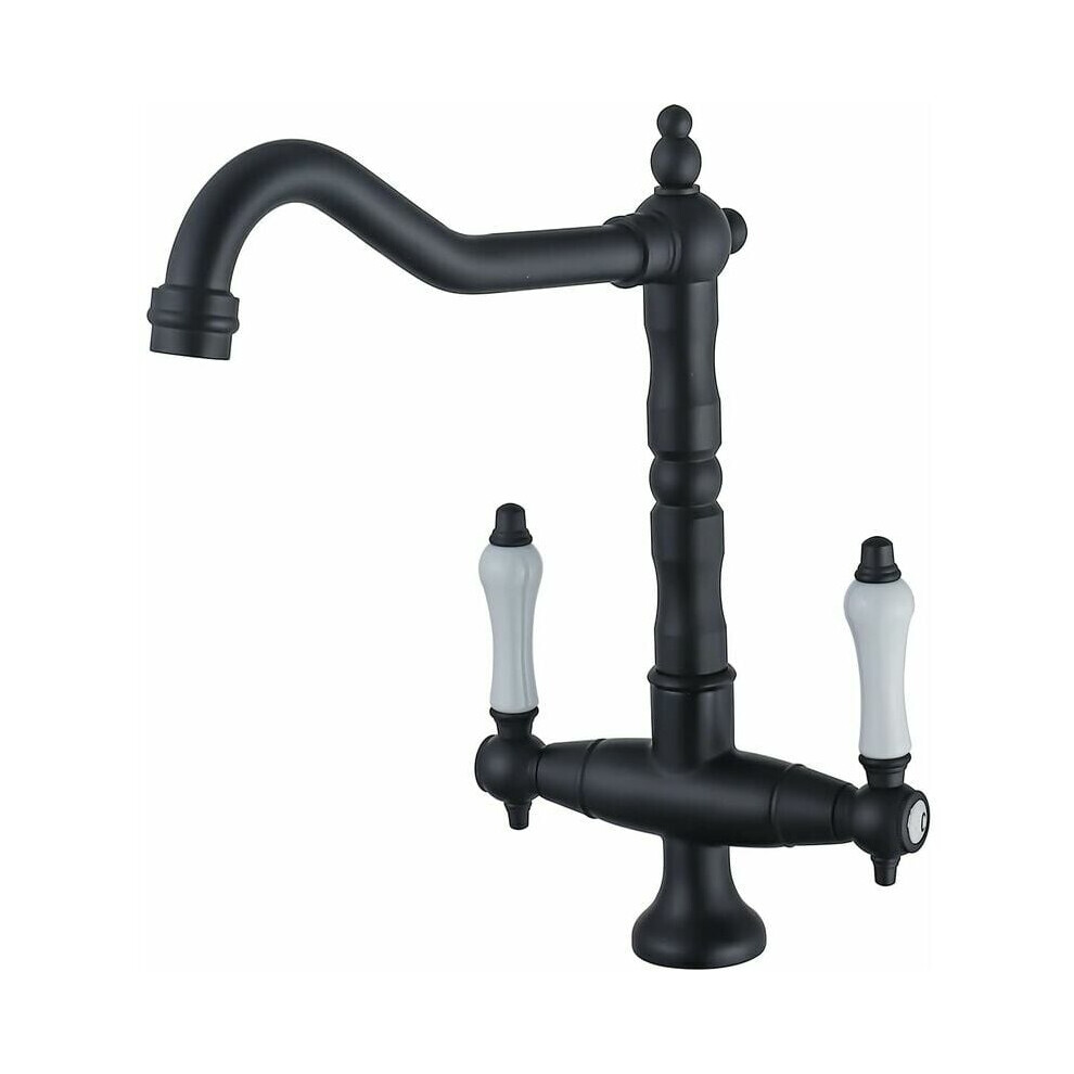 Double Handle Mixer Faucet, High Arc Spout Provides Unobstructed Access, Brass Construction For Reliability, Indoor Use Perfect For Your Kitchen Or Ba 9466005070430