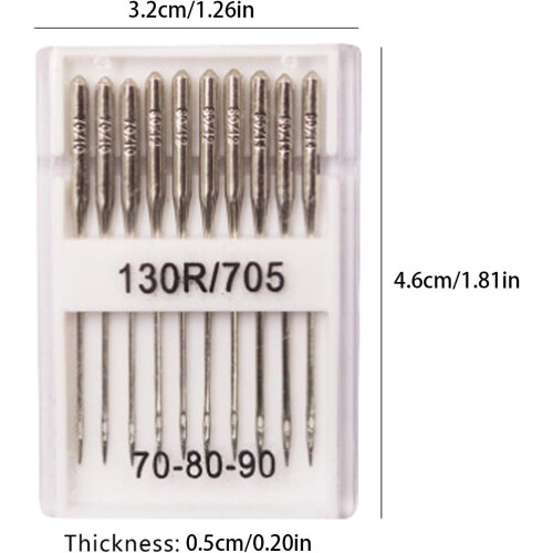 Jeans Sewing Machine Needles Set 70/10 90/14 100/16 Regular Point for Denim and Home Projects 1