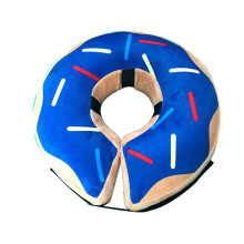 Inflatable Dog Recovery Collar for Neck Wound Protection, Soft PVC Pet Cone for Dogs and Cats Navy Blue L