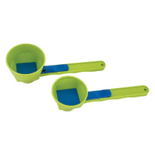 2 Pack Powder Funnel Scoop with Long Handle, No Spill Measuring Funnels for Bottles and Pre Workout
