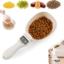 Digital Food Measuring Spoon Scale with LCD Display and Removable Cups for Kitchen and Pet Food