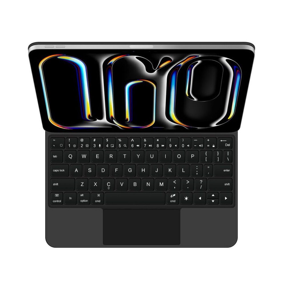 Keyboard Case With Trackpad For Air 13 M3/M2 And Pro 12.9 Gen 36, Backlit, Black 9339159806609