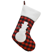 Christmas Stockings With Plush Faux Fur Cuff, Large Size, Embroidery Design For Fireplace Hanging And Christmas Party Decor