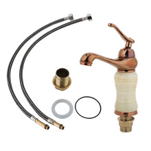 Torneira misturadora moderna para banheiro, em latão antigo, com design em formato de cabaça dourada, totalmente em cobre, com borbulhador de