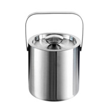 Stainless Steel Double Wall Ice Bucket with Lid 1.3L for Home Bar Wine Parties Champagne