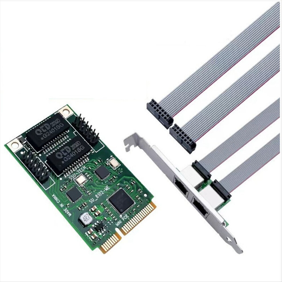 Mini Pcie Gigabit Network Card To 2 Port Rj45 Ethernet 10/100/1000Mbps 4851500912166