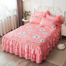 Cotton Frilled Bed Skirt Set Thick Extra Deep Double King Single Sheet for Hotel & Home (150x200cm)