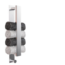 Suporte para toalhas preto fosco para ambientes úmidos, suporte robusto e durável com design que economiza espaço, instalação sem furos, oferece