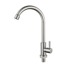 Torneira de cozinha com bico em forma de pescoço de ganso, giratória 360, para água fria, com corpo em aço inoxidável antiferrugem e