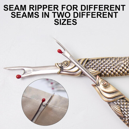 Fish Shaped Seam Ripper Thread Unpicker for Sewing Stitch Removal Needlework Cutter Red Bronze 2