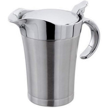 Stainless Steel Sauce Boat with Double Wall Insulation, 750ml Silver Gravy Jug for Family Meals and Parties