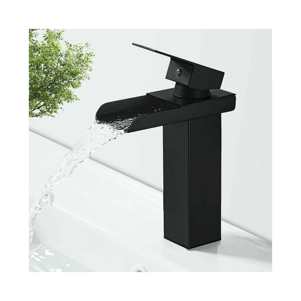 Waterfall Spout Design, Steady Water Stream Bathroom Faucet With Anti-Corrosion Surface, For Hot And Cold Water Pressure Systems, Elevate Your Bathroo 9466005072571