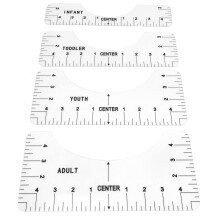 TShirt Alignment Ruler PVC Sewing Tool for Centering Designs and Clothing Printing