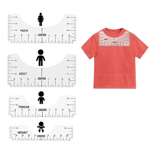 TShirt Alignment Ruler PVC Sewing Tool for Centering Designs and Clothing Printing 2