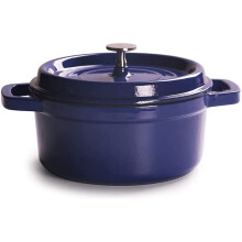 Ceramic Casserole Dish with Lid Round Enamel Cast Iron Stew Pot Nonstick for Gas and Induction Cooking