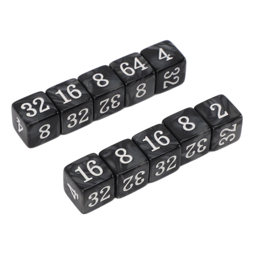 30 Stück Zahlenwürfel, sechsseitiges Vielfaches 2