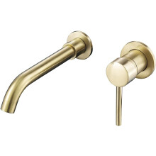 Robinet mitigeur mural élégant pour lavabo, robinet de lavabo haute efficacité avec bec pivotant à 360, design compact pour salles de bains