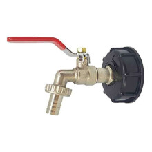Adaptateur pour cuve IBC, filetage grossier S60X6 vers robinet de jardin en laiton avec raccord de tuyau 1/2 pouce, connecteur de tuyau Ă