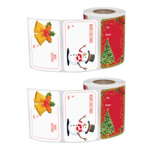 Elegante, selbstklebende Geschenkanhänger im klassischen Weihnachtsstil aus beschichtetem Papier mit selbstklebendem Kleber, handliches Format,