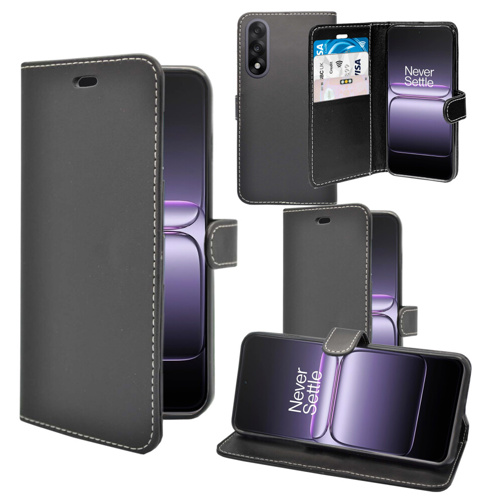 (Black) For Oneplus Nord 5 Wallet Flip Pu Leather Card Slot Pouch Case Black 3479249386072