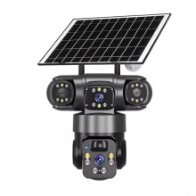 4K Wireless Solar Security Camera System, 360 PTZ, ThreeLens Night Vision, IP66 Outdoor CCTV