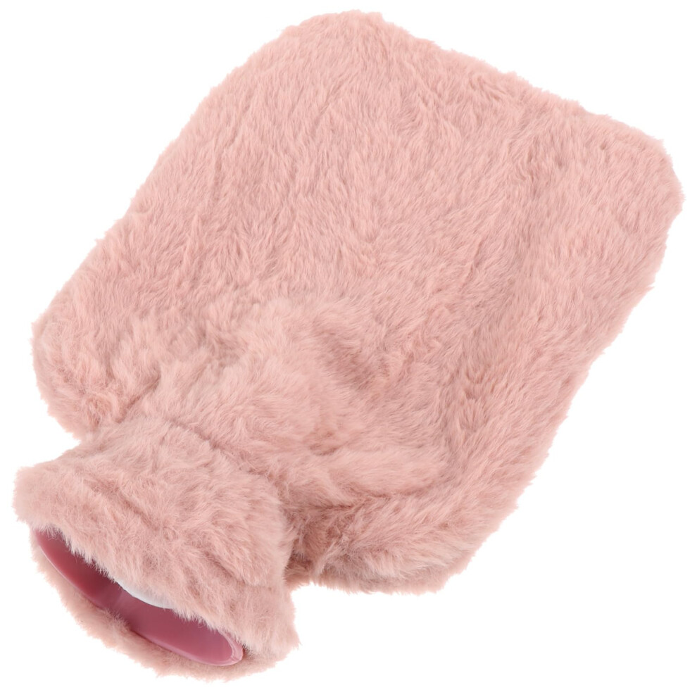 Pink Hot Water Bottle 1000Ml Plush Cover Pvc Refillable Hand Warmer For Winter Home & Outdoor Use