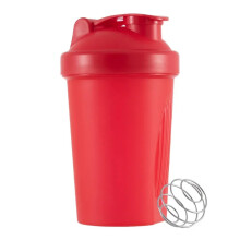 Shaker Bottle for Protein Powder Mixing with Secure Lid, Sports Gym Water Cup, Portable Red Plastic Drink Shaker for Fitness and Outdoor Use