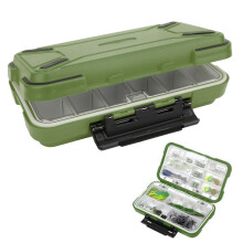 Boîte de rangement portable pour matériel de pêche, système étanche en ABS pour leurres et hameçons, avec joint en silicone.