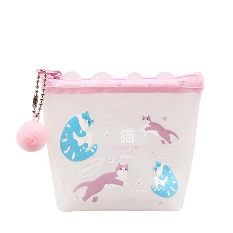 Versatile Makeup Bag, Transparent PVC Zipper Design, Cute Cartoon Pineapple Graphics, Convenient For Holding Cosmetic And Cards, Practical For Using A