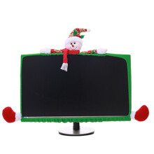 Husă de bordură pentru monitor de laptop Creative3D Design cu Moș Crăciun, materiale nețesute pentru decorul biroului de acasă, meșteșuguri