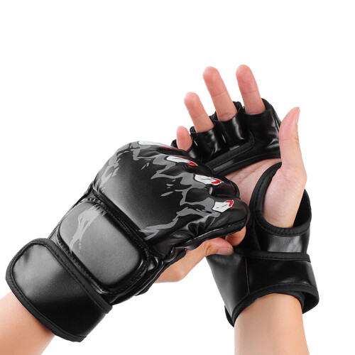Halbfinger-Boxhandschuhe, Boxsack, offene 2