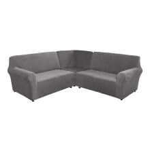 L Shape Velvet Sofa Cover for 5 Seater Corner Couch, Stretch NonSlip Washable Furniture Protector