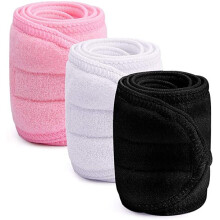 Bandă de măsurare pentru spa, bandă de machiaj facială din pânză terry cu design elastic antiderapant, 3 piese pentru salon, spa, yoga și