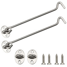 Verrou de porte de grange robuste, grande utilisation intérieure et extérieure pour butées de porte de cour et portails de jardin (noir, lot de 2)