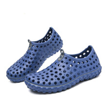 Men's Summer Beach Sandals Breathable Slip On Casual Garden Clogs Loafers Light Gray Blue 46 EU