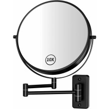 Miroir de maquillage mural lumineux et élégant, grossissement 9 pouces (23 cm), miroir extensible ultra-lumineux x10, miroir cosmétique